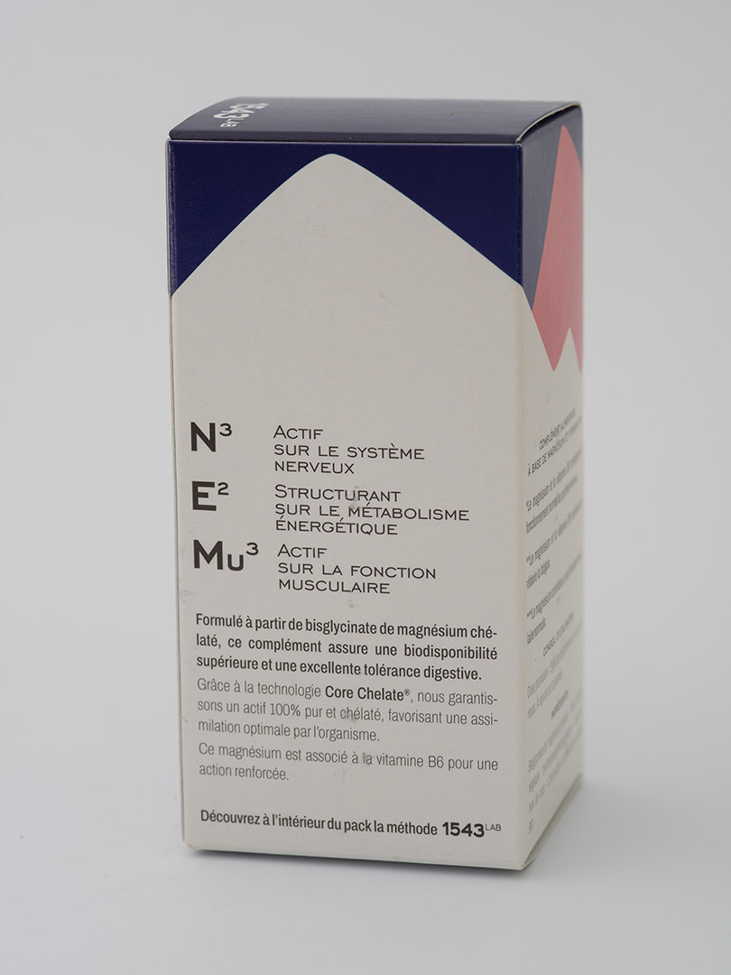 Magnésium bisglycinate, boîte, dos