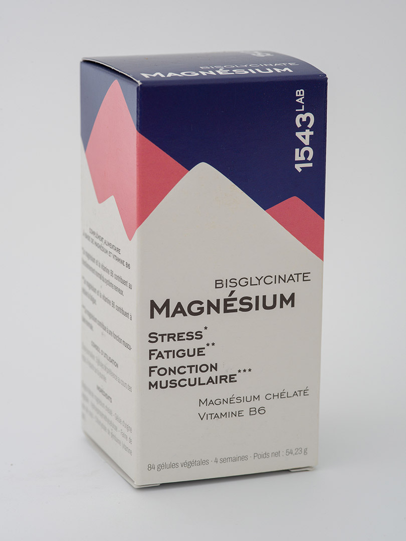 Magnésium bisglycinate, boîte, face